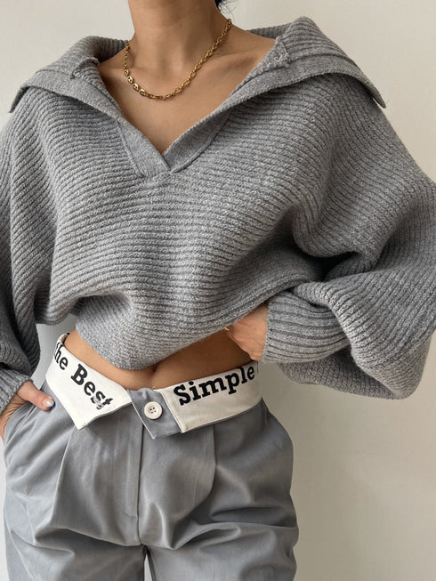 'Fable' Winged Sleeve Sweater - Celes Fashion